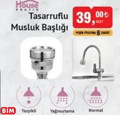 House Pratik Tasarruflu Musluk Başlığı