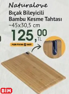Natura Love Bıçak Bileyicili Bambu Kesme Tahtası ~45x30,5 cm Natura Love Bıçak Bileyicili Bambu Kesme Tahtası ~45x30,5 cm