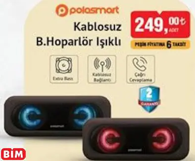 Polosmart Kablosuz B.Hoparlör Işıklı