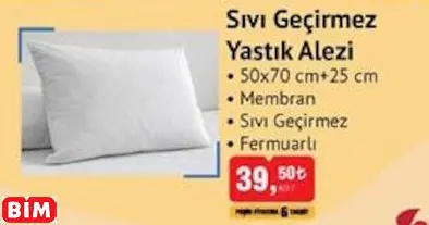 Sıvı Geçirmez Yastık Alezi