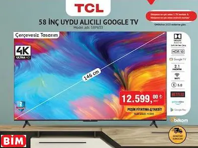 TCL 58 İNÇ UYDU ALICILI GOOGLE TV