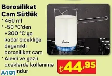 Borosilikat Cam Sütlük