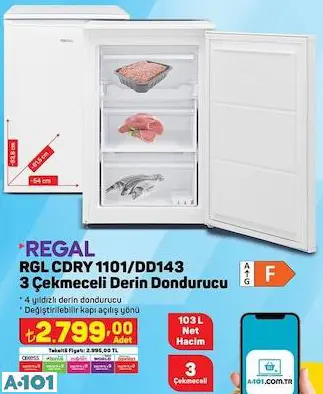 Regal 3 Çekmeceli Derin Dondurucu