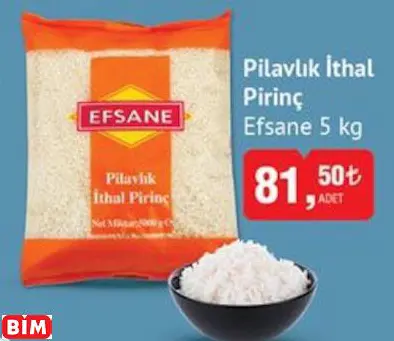 Efsane Pilavlık İthal Pirinç