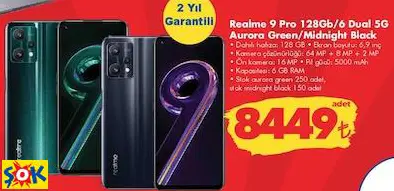 Realme 9 Pro 128Gb/6 Dual 5G Aurora Green/Midnight Black