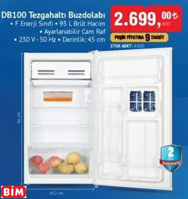 DB100 Tezgahaltı Buzdolabı