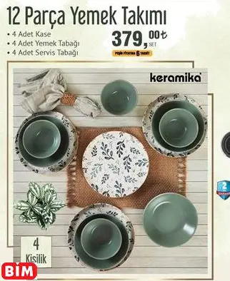 Keramika 12 Parça Yemek Takımı