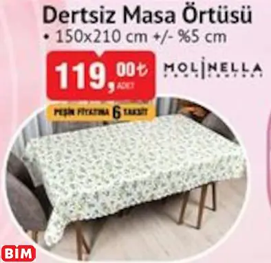 Molinella Dertsiz Masa Örtüsü