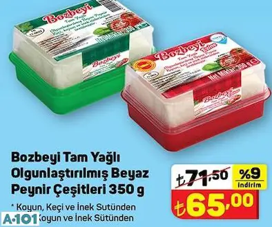 Bozbeyi Tam Yağlı Olgunlaştırılmış Klasik İnek Peyniri