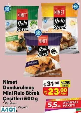 Nimet Dondurulmuş Mini Rulo Börek