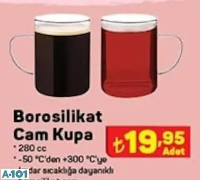 Borosilikat Cam Kupa