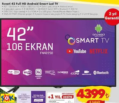 Fenoti 42 Full HD Android Smart Led TV