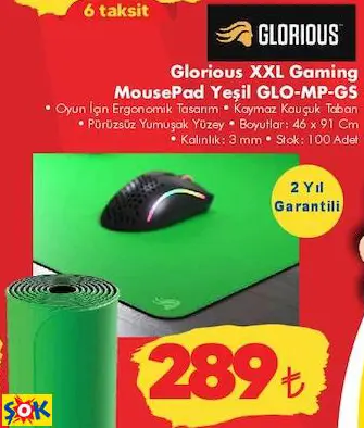 Glorious XXL Gaming/Oyun Mousepad Yeşil GLO-MP-GS