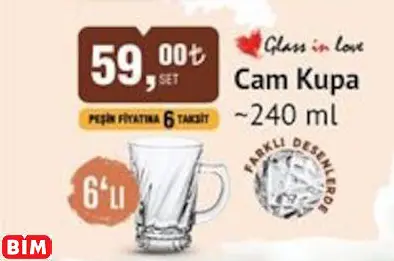 Glass İn Love Cam Kupa ~240 Ml