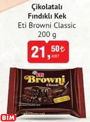 Eti Browni Classic   Çikolatalı Fındıklı Kek