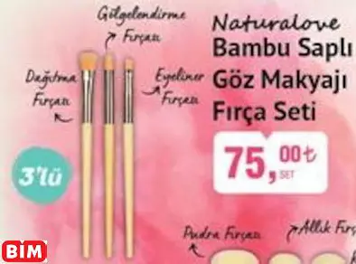 Naturalove Bambu Saplı Göz Makyajı Fırça Seti