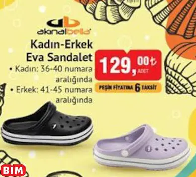 Akınalbella Kadın-Erkek Eva Sandalet