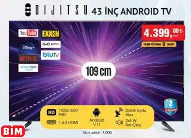 Dijitsu 43 İNÇ ANDROID TV