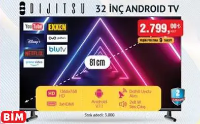 Dijitsu 32 İNÇ ANDROID TV