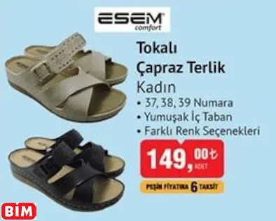 Esem Comfort Tokalı Çapraz Terlik Kadın