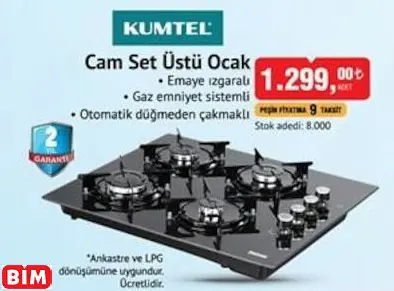 Kumtel Cam Set Üstü Ocak