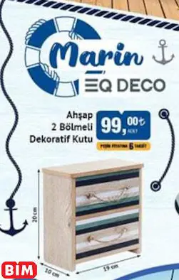 Q Deco Ahşap 2 Bölmeli Dekoratif Kutu