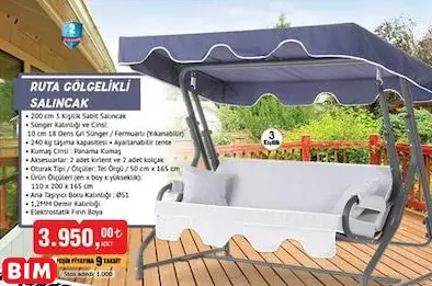 Ruta Gölgelikli Salıncak Ruta Gölgelikli Salıncak
