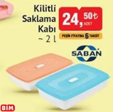 Saban Kilitli Saklama Kabı  ~ 2 L