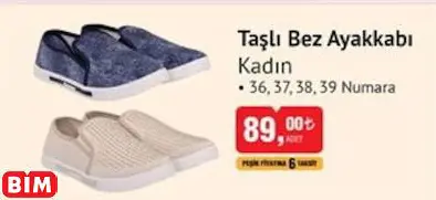 Taşlı Bez Ayakkabı Kadın