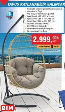 Tavus Katlanabilir Salıncak Tavus Katlanabilir Salıncak