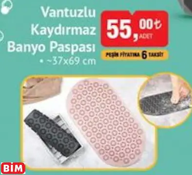 Vantuzlu Kaydırmaz  Banyo Paspası