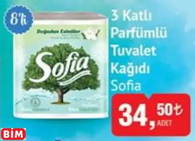 Sofia 3 Katlı Parfümlü Tuvalet Kağıdı