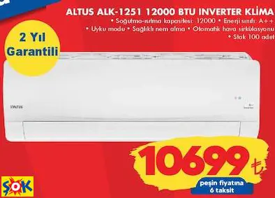 ALTUS ALK-1251 12000 BTU INVERTER KLİMA