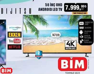 Dijitsu 58 İnç Uhd  Android Led Tv/Televizyon