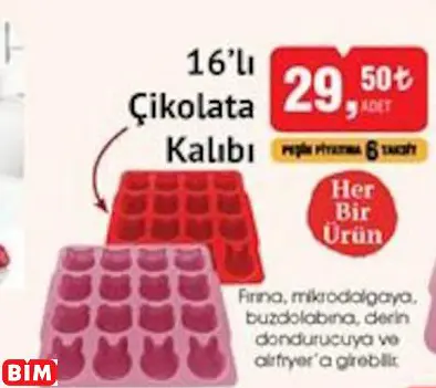 16’lı Çikolata Kalıbı 16’lı Çikolata Kalıbı