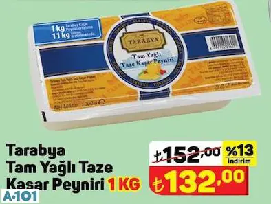 Tarabya Tam Yağlı Taze Kaşar Peyniri