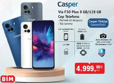 Casper Via F30 Plus 8 GB/128 GB Cep Telefonu