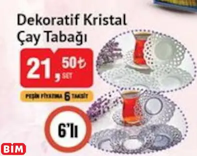 Dekoratif Kristal Çay Tabağı