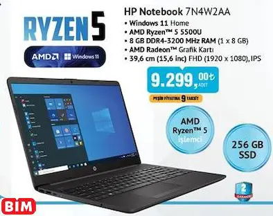 HP HP Notebook 7N4W2AA/Dizüstü Bilgisayar/Laptop