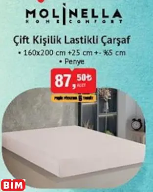 Molinella Çift Kişilik Lastikli Çarşaf