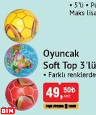 Oyuncak Soft Top 3'lü Oyuncak Soft Top 3'lü