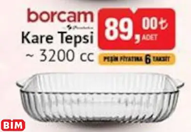 Paşabahçe Borcam Kare Tepsi