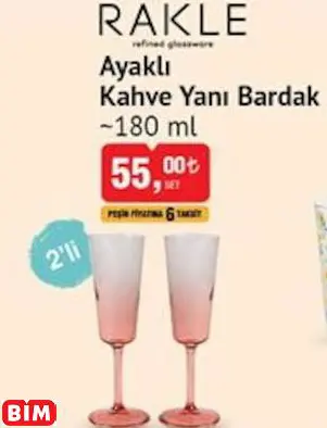 Rakle Ayaklı  Kahve Yanı Bardak