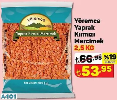 Yöremce Yaprak Kırmızı Mercimek