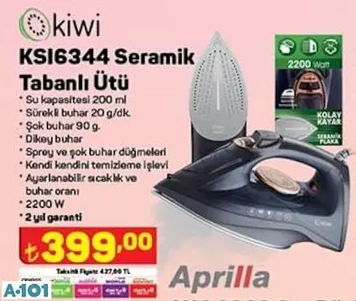 kiwi seramik tabanlı ütü