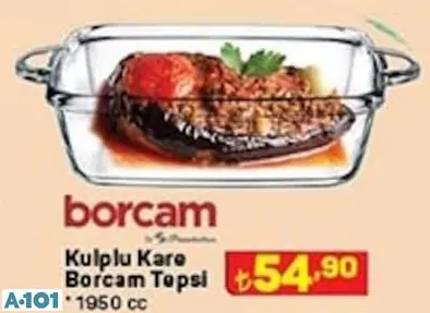 Borcam Kulplu Kare Borcam Tepsi