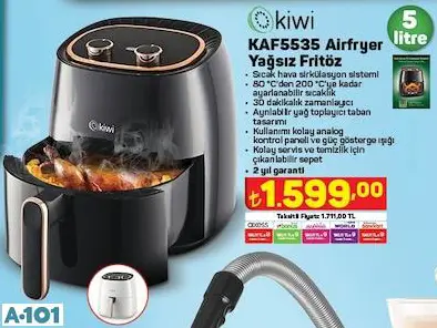 Kiwi Airfryer Yağsız Fritöz