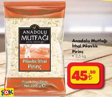 Anadolu Mutfağı ithal Pilavlık Pirinç Anadolu Mutfağı ithal Pilavlık Pirinç