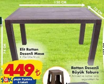 Elit Rattan Desenli Masa Elit Rattan Desenli Masa