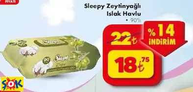 Sleepy Zeytinyağlı Islak Havlu